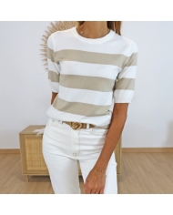 Pull Kalizza Kaffe taupe/écru