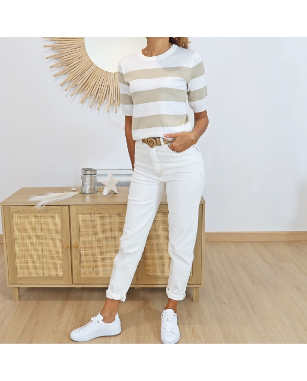 Pull Kalizza Kaffe taupe/écru