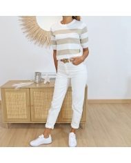 Pull Kalizza Kaffe taupe/écru