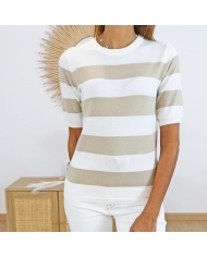 Pull Kalizza Kaffe taupe/écru