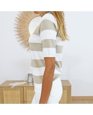 Pull Kalizza Kaffe taupe/écru