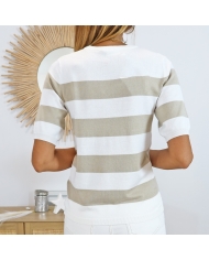 Pull Kalizza Kaffe taupe/écru