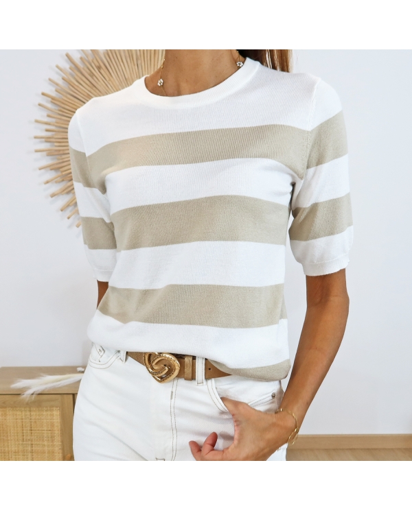 Pull Kalizza Kaffe taupe/écru