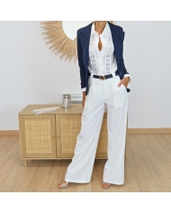 Pantalon Bay blanc cassé