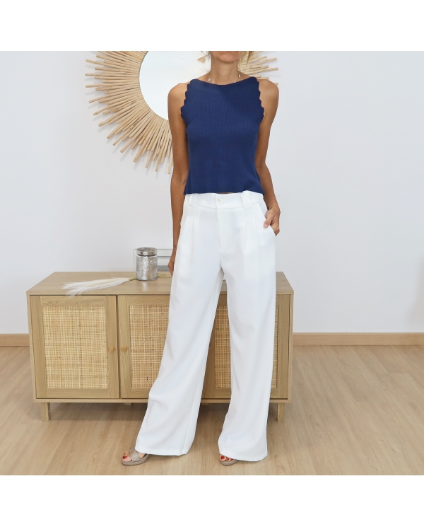 Pantalon Bay blanc cassé