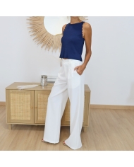 Pantalon Bay blanc cassé