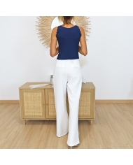 Pantalon Bay blanc cassé