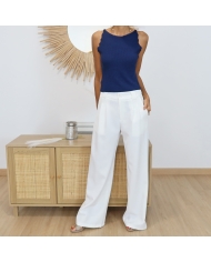Pantalon Bay blanc cassé