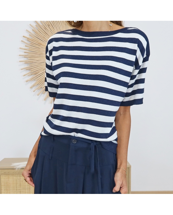 Top Karegina stiped Kaffe