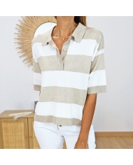 Polo Kalizza beige Kaffe