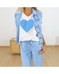 T-shirt signé LOVE bleu