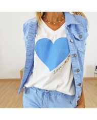 T-shirt signé LOVE bleu
