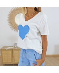 T-shirt signé LOVE bleu