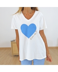 T-shirt signé LOVE bleu