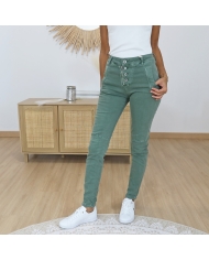 Jean slim kaki femme - Vue face