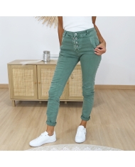 Jean slim kaki femme