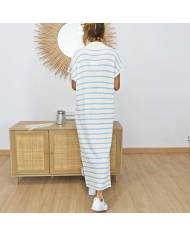 Robe longue Maurine bleu