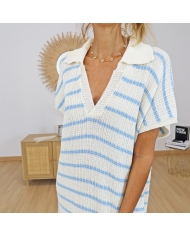 Robe longue Maurine bleu