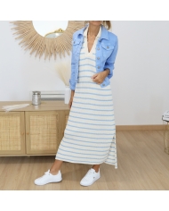 Robe longue Maurine bleu