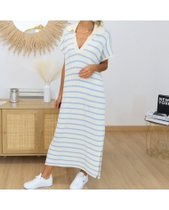 Robe longue Maurine bleu