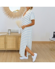 Robe longue Maurine bleu