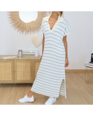 Robe longue Maurine bleu