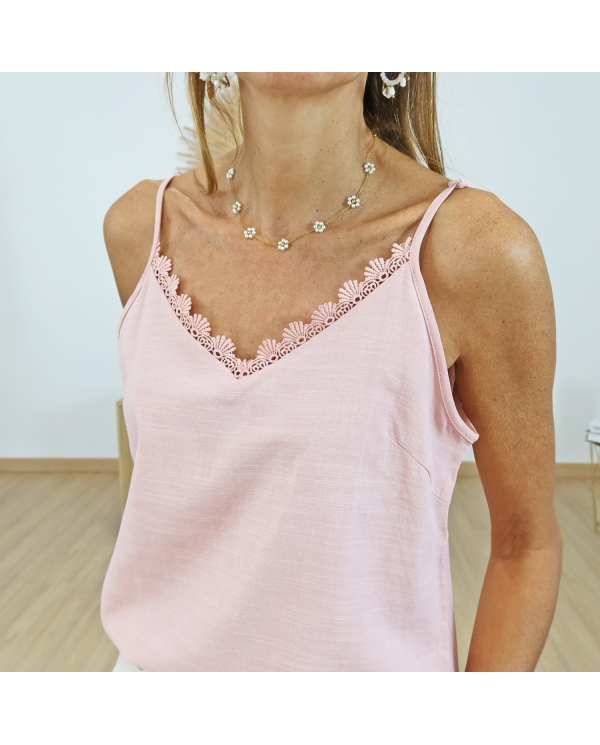 Top Salma vieux rose