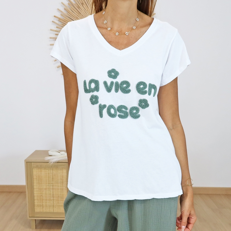 T-shirt la vie en rose (kaki)