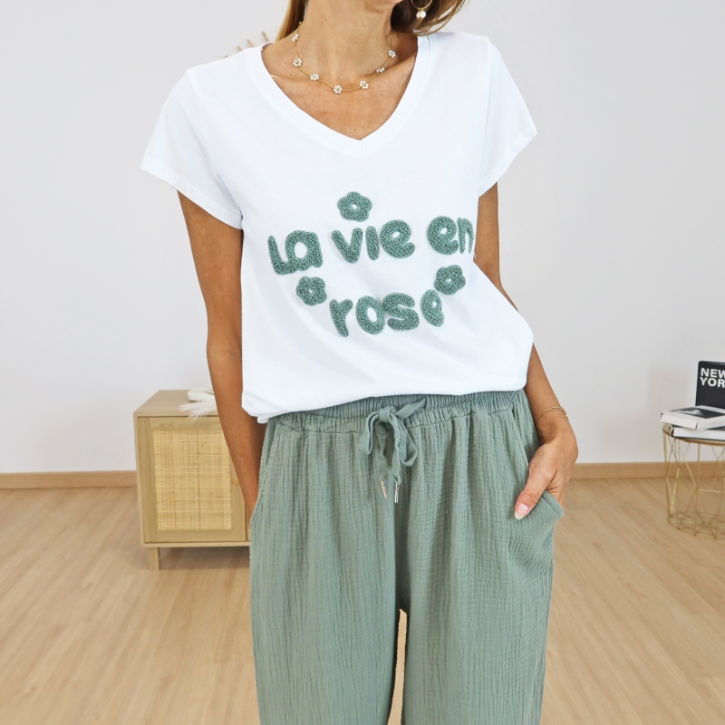 T-shirt la vie en rose (kaki)