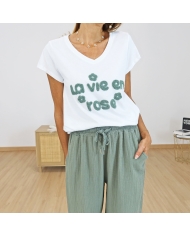 T-shirt la vie en rose (kaki)