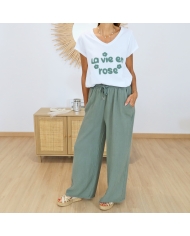 T-shirt la vie en rose (kaki)