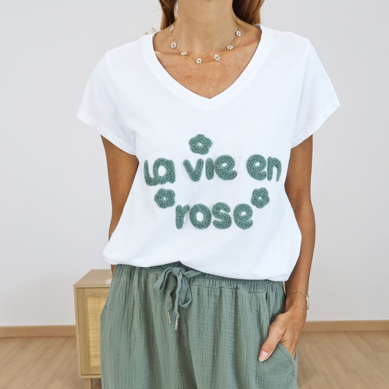 T-shirt la vie en rose (kaki)