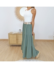 jupe bohème femme kaki été tendance