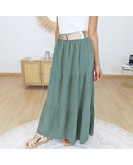 jupe longue femme kaki style bohème chic