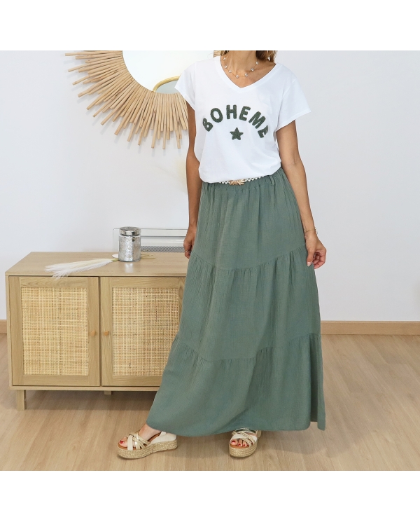 T-shirt Bohème kaki