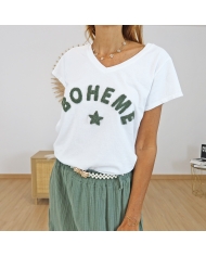 T-shirt Bohème kaki
