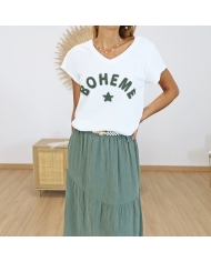 T-shirt Bohème kaki
