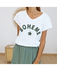 T-shirt Bohème kaki