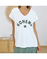 T-shirt Bohème kaki