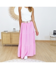 jupe coton rose tendance femme