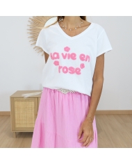 T-shirt la vie en rose (rose)
