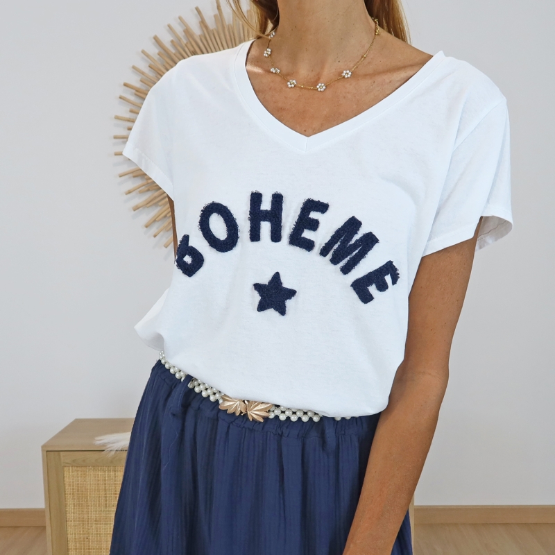 T-shirt Bohème marine
