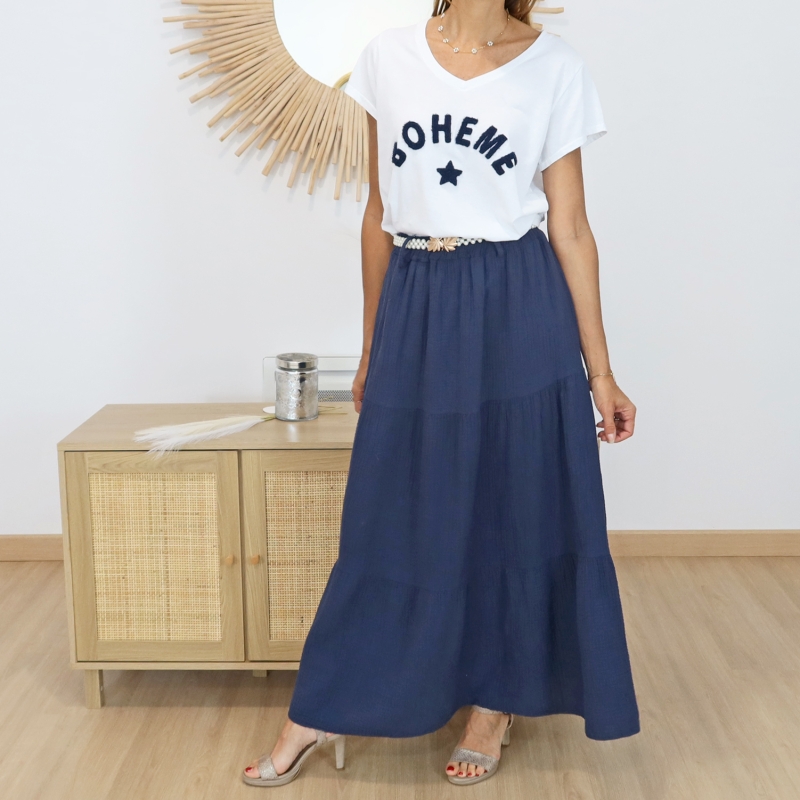 T-shirt Bohème marine