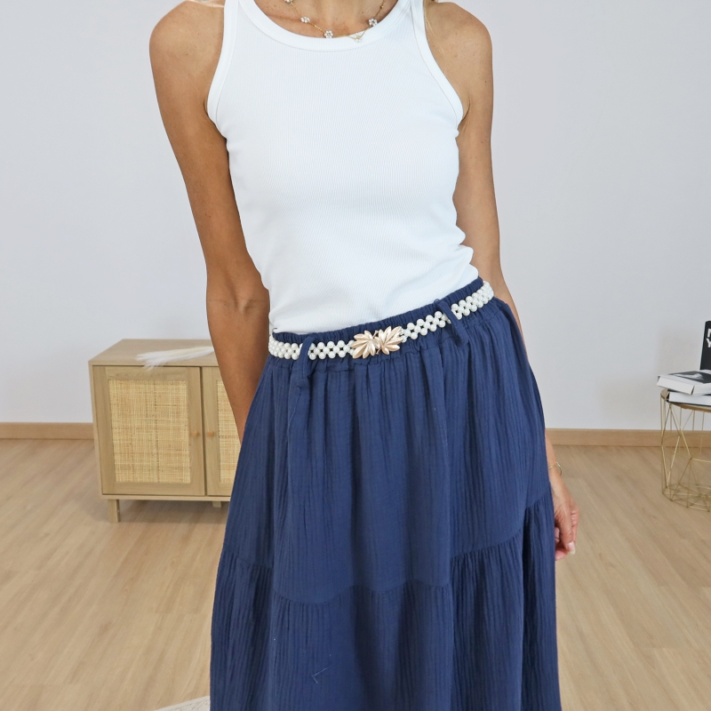 Jupe longue Ashley marine