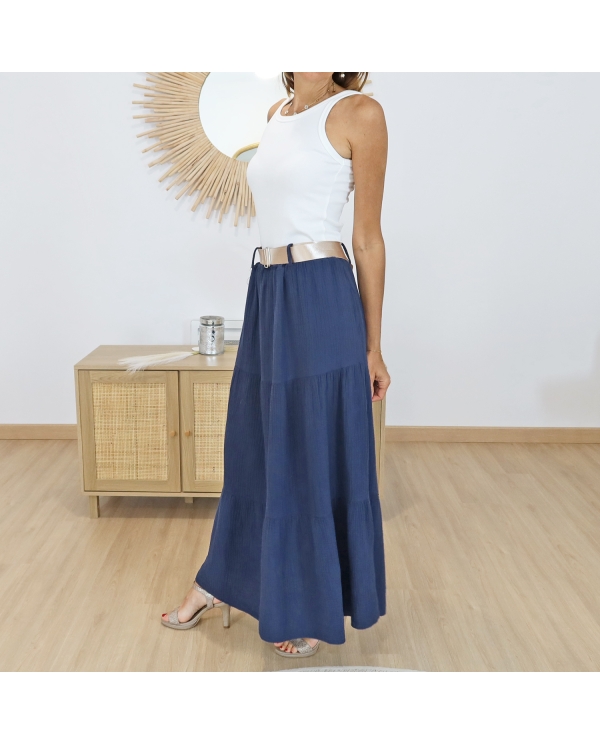 jupe gaze de coton rose,