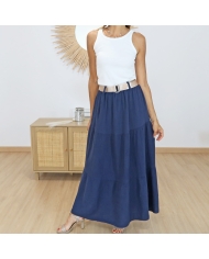 jupe longue femme confortable rose