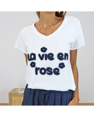 T-shirt la vie en rose (marine)