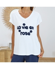 T-shirt la vie en rose (marine)