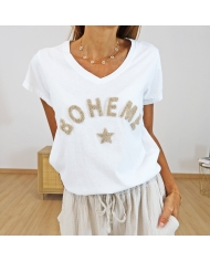 T-shirt Bohème beige