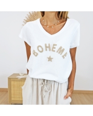 T-shirt Bohème beige